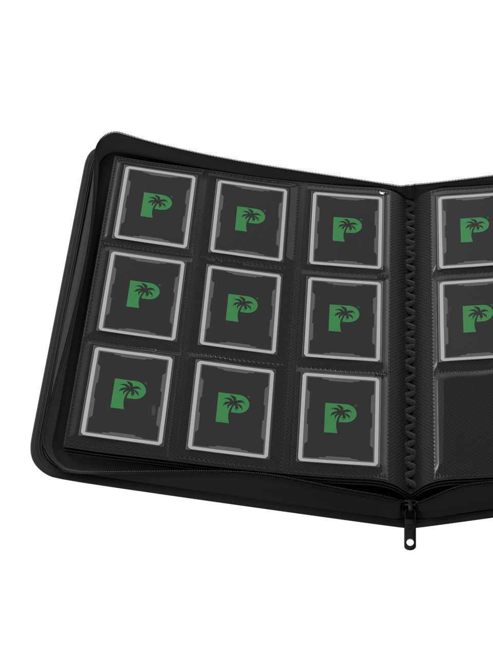 Stealth 9 Pocket Zip Binder - Black - Open Spread