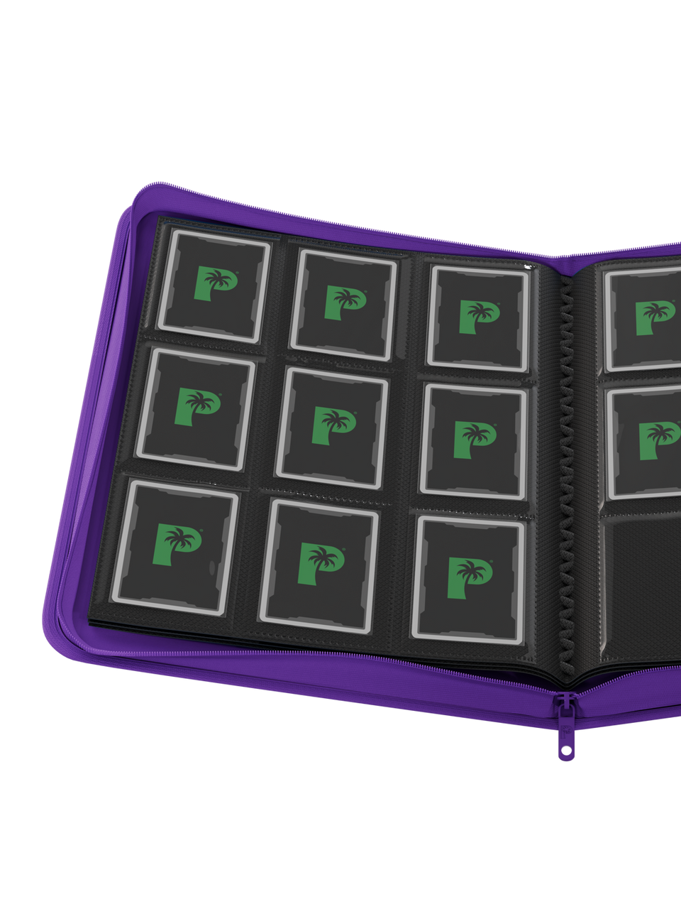 Stealth 9 Pocket Zip Binder - Purple - Open Spread