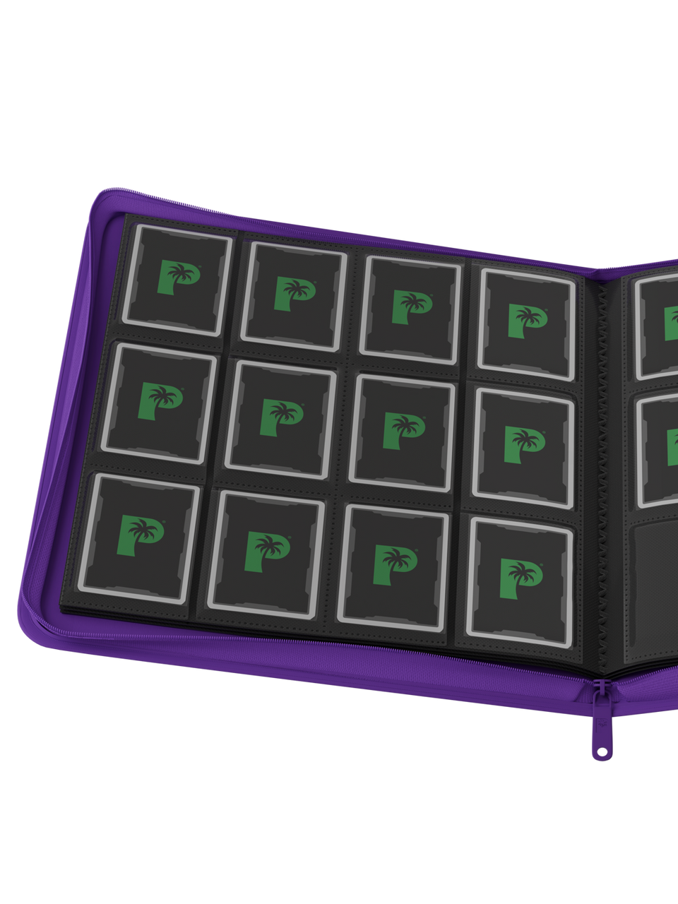 Stealth 12 Pocket Zip Binder - Purple - Open Spread