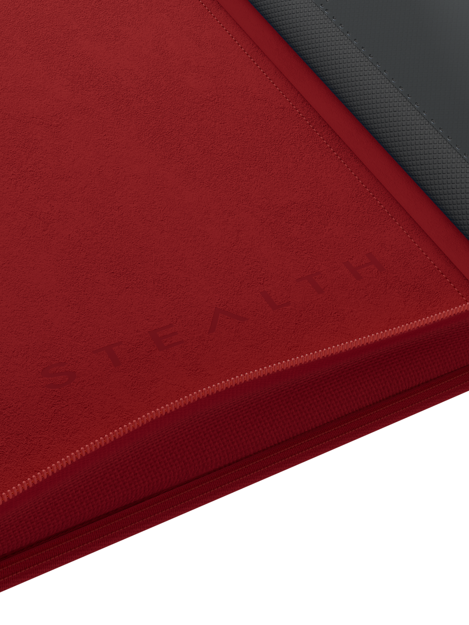 Stealth 12 Pocket Zip Binder - Red - Logo Detail