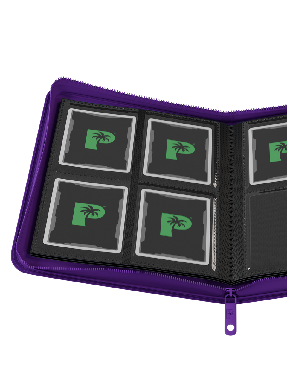 Collector's Series 4 Pocket Zip Binder - Purple - Open Spread
